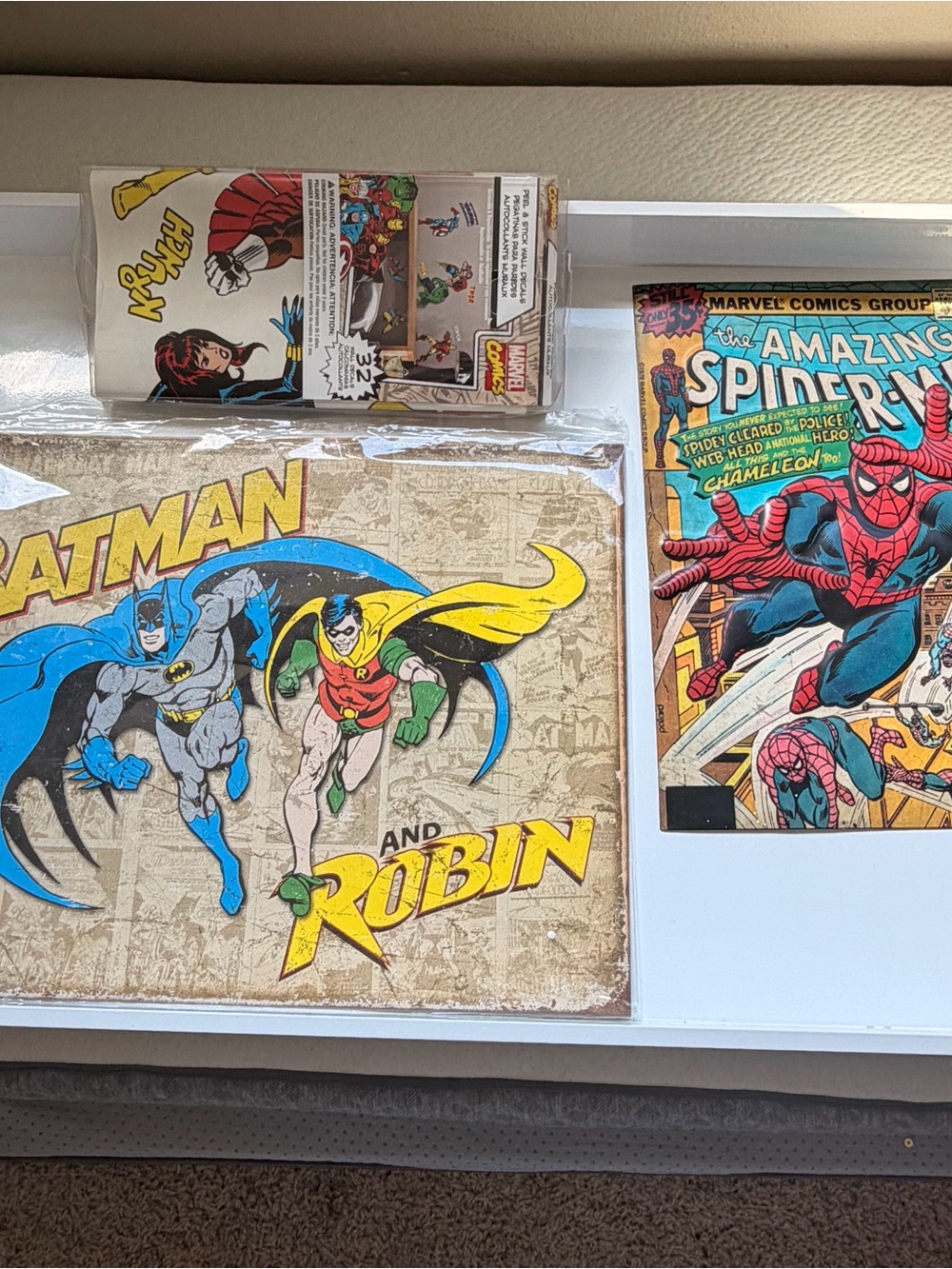 Batman and Robin Vintage Wall Art - Yellow, Blue, Red